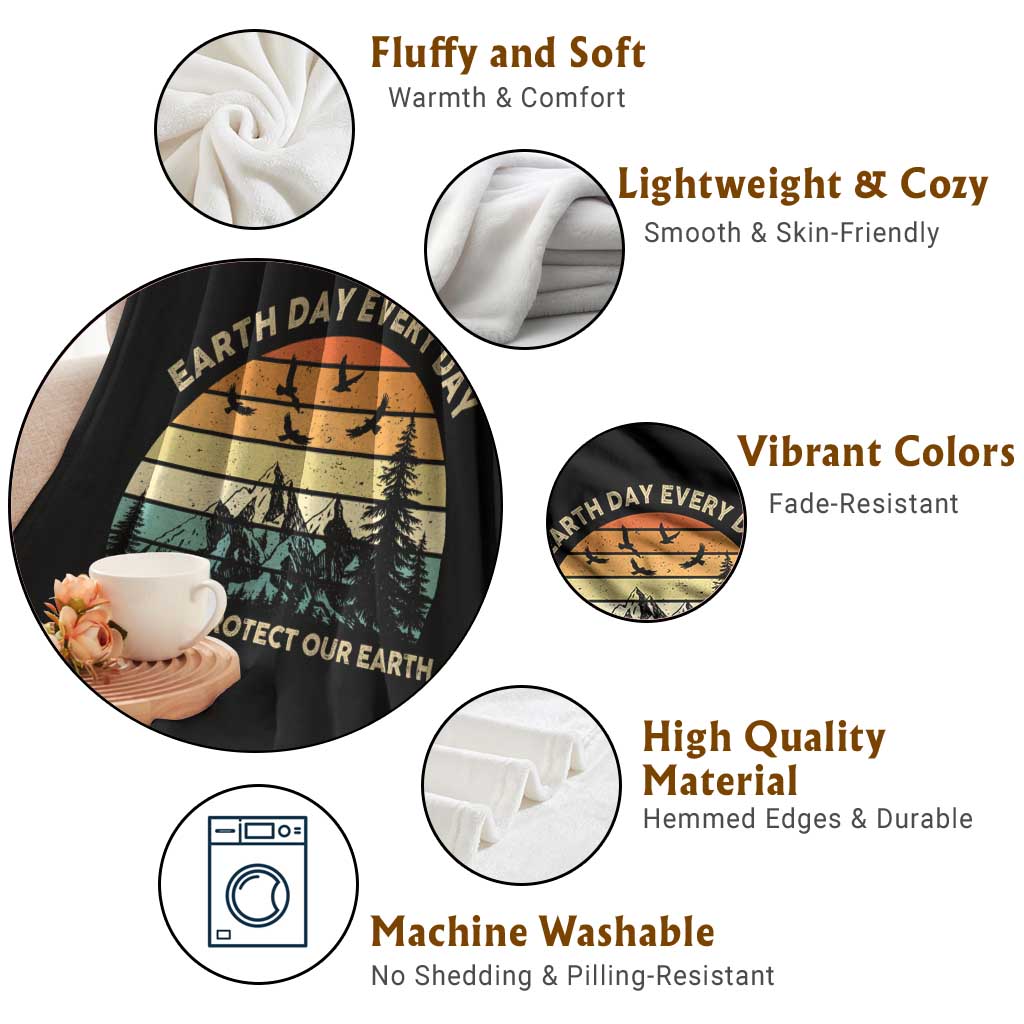 Earth Day Everyday Throw Blanket Save And Protect Our Earth TS12 Print Your Wear