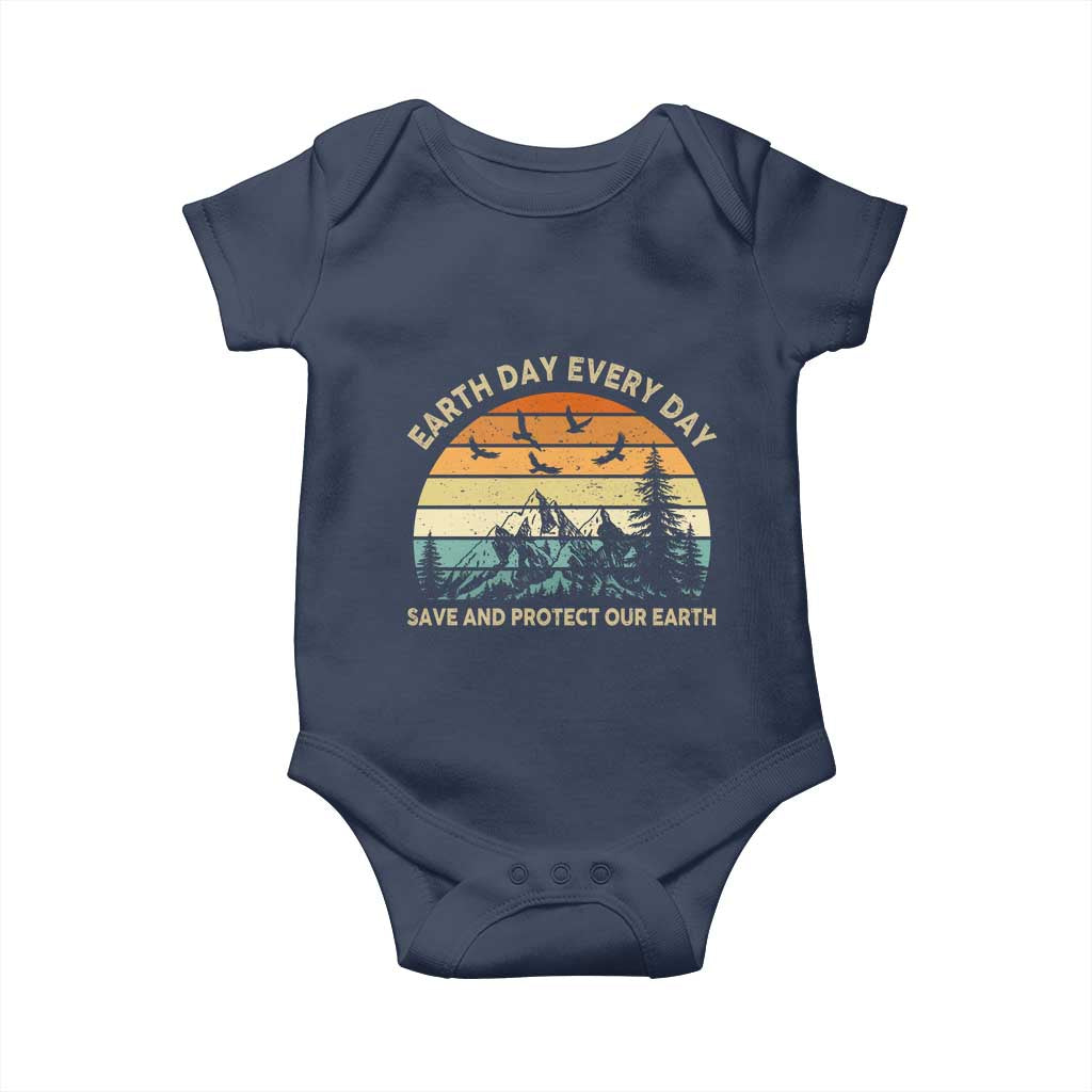 Earth Day Everyday Baby Onesie Save And Protect Our Earth TS12 Navy Print Your Wear