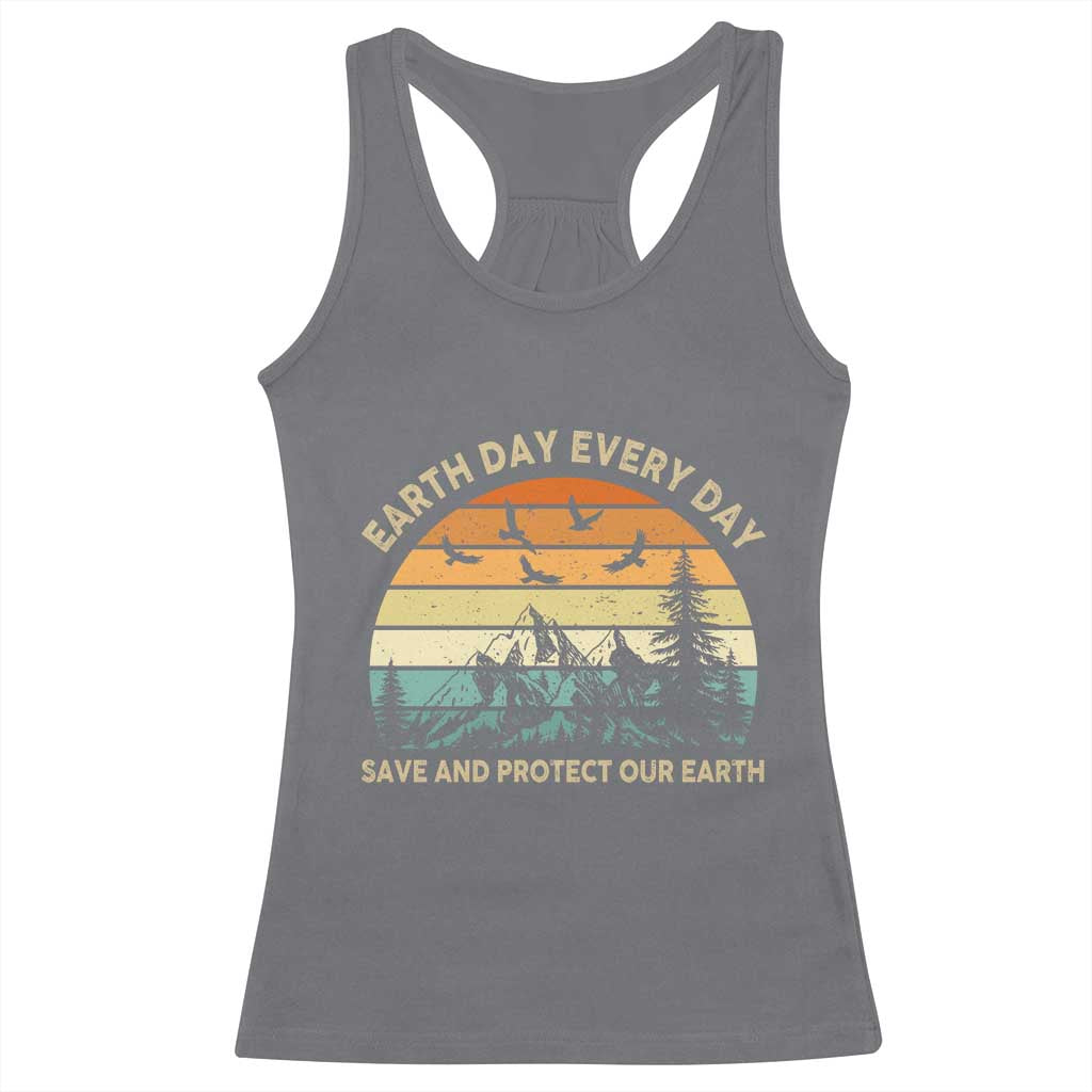 Earth Day Everyday Racerback Tank Top Save And Protect Our Earth TS12 Charcoal Print Your Wear