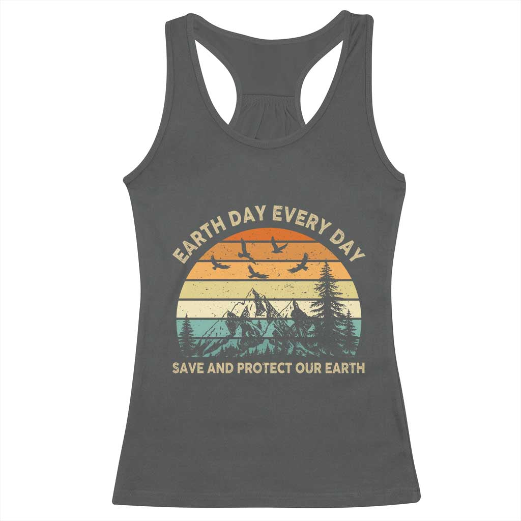 Earth Day Everyday Racerback Tank Top Save And Protect Our Earth TS12 Dark Heather Print Your Wear