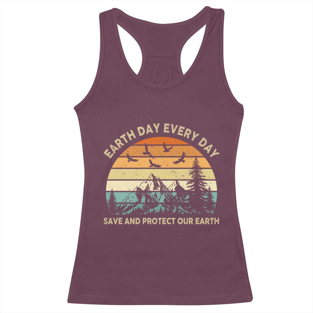 Earth Day Everyday Racerback Tank Top Save And Protect Our Earth TS12 Maroon Print Your Wear
