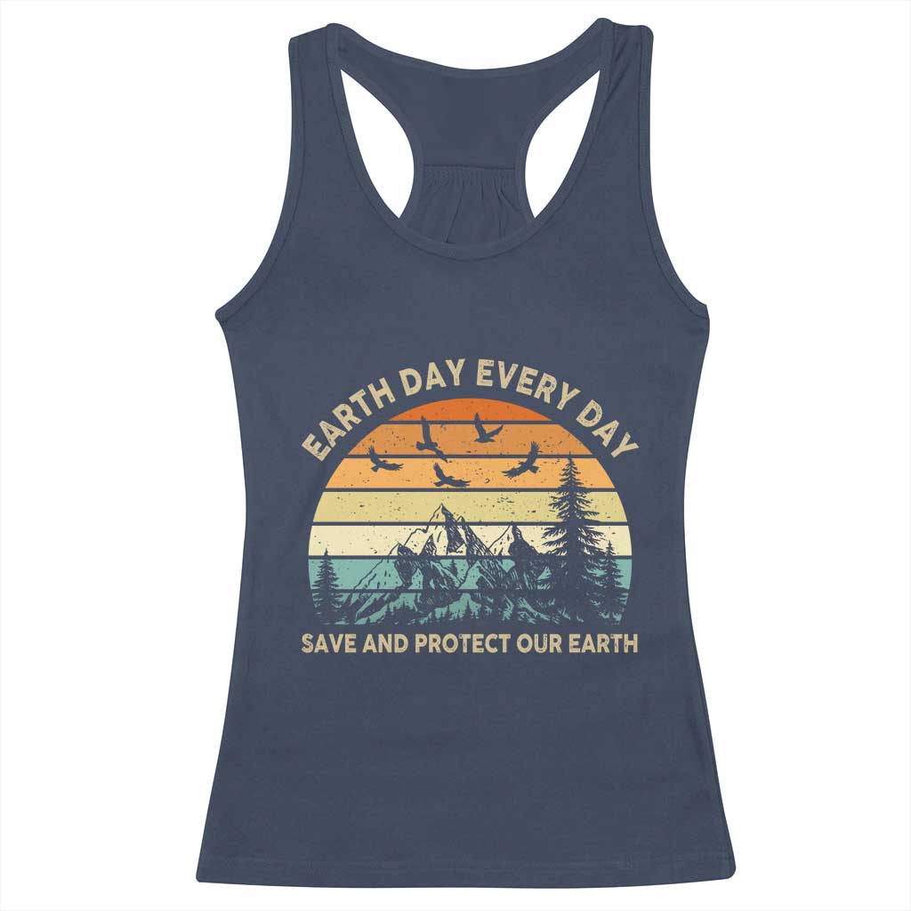 Earth Day Everyday Racerback Tank Top Save And Protect Our Earth TS12 Navy Print Your Wear