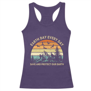 Earth Day Everyday Racerback Tank Top Save And Protect Our Earth TS12 Purple Print Your Wear