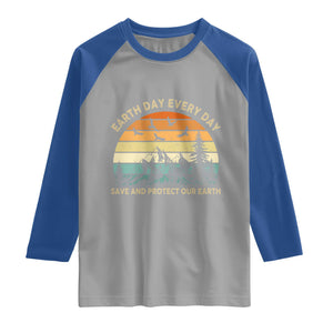 Earth Day Everyday Raglan Shirt Save And Protect Our Earth TS12 Sport Gray Royal Print Your Wear