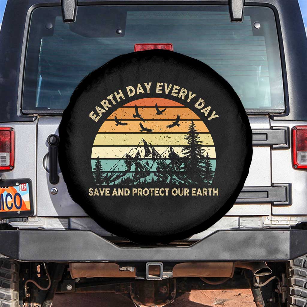 Earth Day Everyday Spare Tire Cover Save And Protect Our Earth TS12 No hole Black Print Your Wear