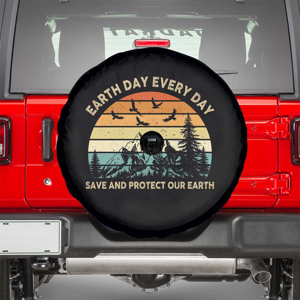 Earth Day Everyday Spare Tire Cover Save And Protect Our Earth TS12 Black Print Your Wear