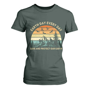 Earth Day Everyday T Shirt For Women Save And Protect Our Earth TS12 Dark Forest Green Print Your Wear