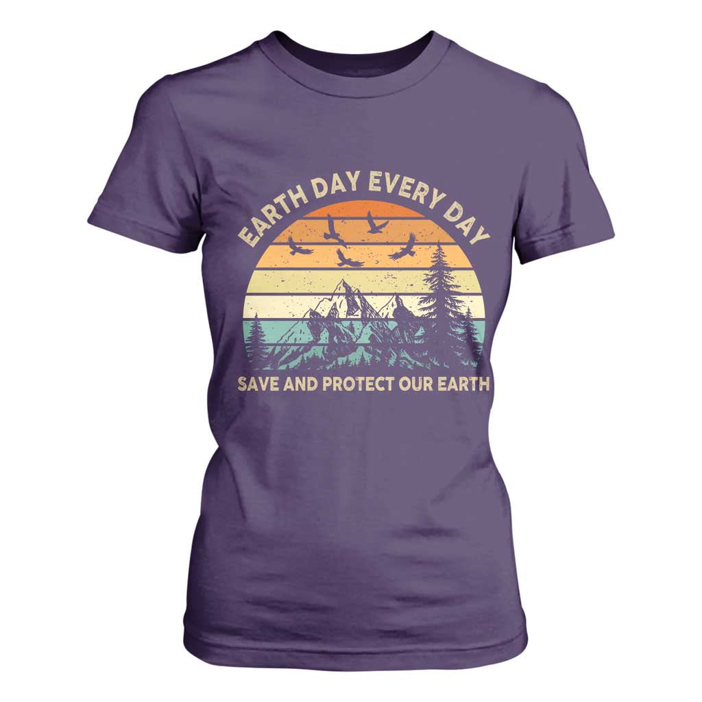 Earth Day Everyday T Shirt For Women Save And Protect Our Earth TS12 Purple Print Your Wear
