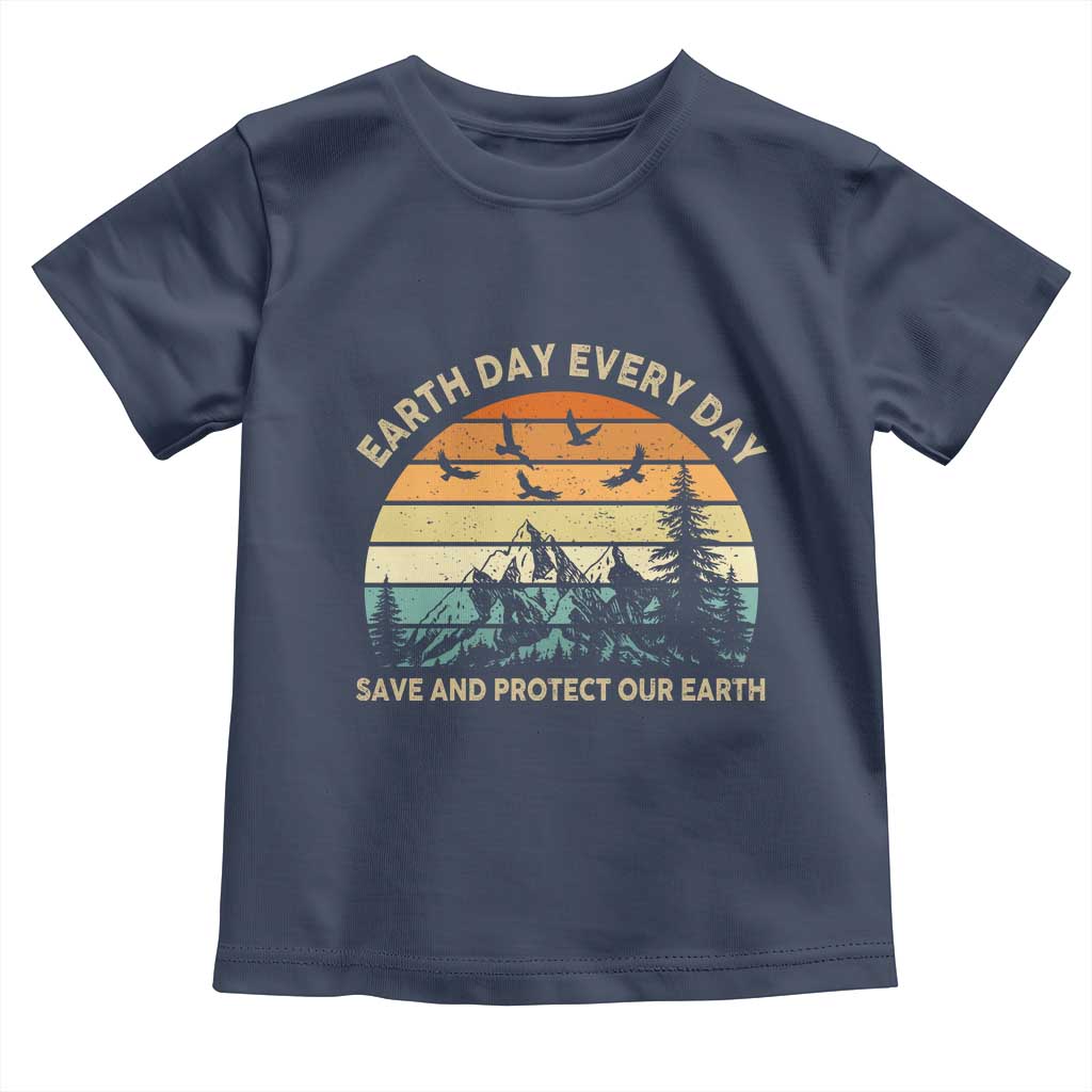 Earth Day Everyday Toddler T Shirt Save And Protect Our Earth TS12 Navy Print Your Wear