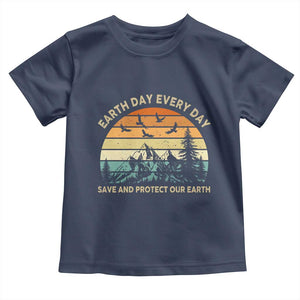 Earth Day Everyday Toddler T Shirt Save And Protect Our Earth TS12 Navy Print Your Wear