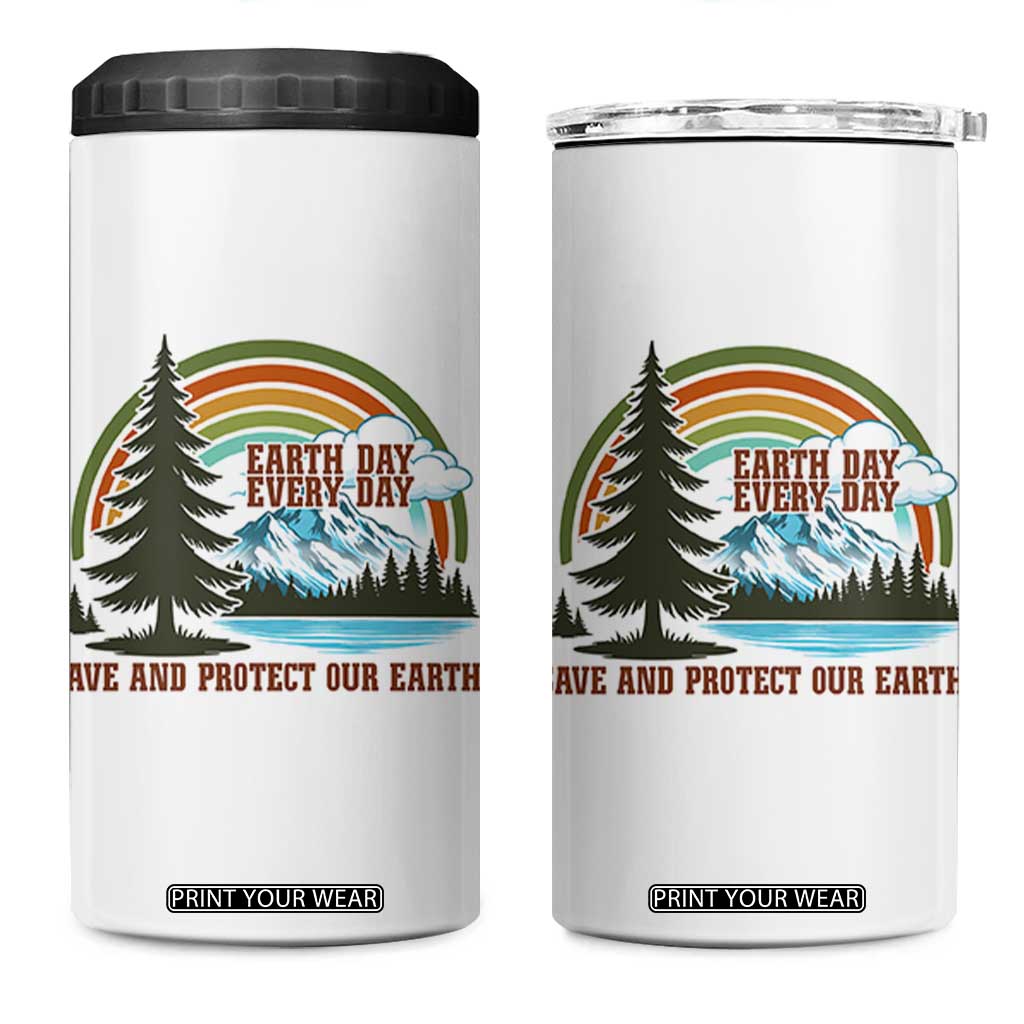 Earth Day Everyday 4 in 1 Can Cooler Tumbler Save The Planet Nature Lover Gift TS12 One Size: 16 oz White Print Your Wear