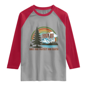 Earth Day Everyday Raglan Shirt Save The Planet Nature Lover Gift TS12 Sport Gray Red Print Your Wear