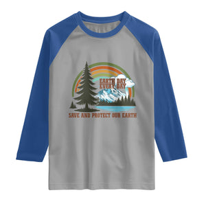 Earth Day Everyday Raglan Shirt Save The Planet Nature Lover Gift TS12 Sport Gray Royal Print Your Wear