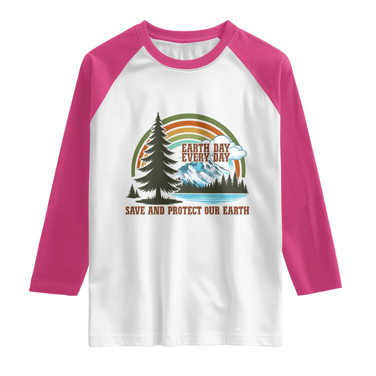 Earth Day Everyday Raglan Shirt Save The Planet Nature Lover Gift TS12 White Heliconia Print Your Wear