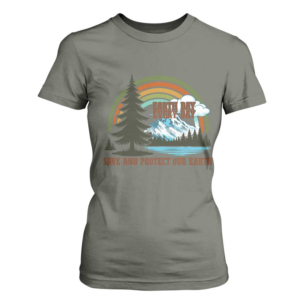 Earth Day Everyday T Shirt For Women Save The Planet Nature Lover Gift TS12 Military Green Print Your Wear