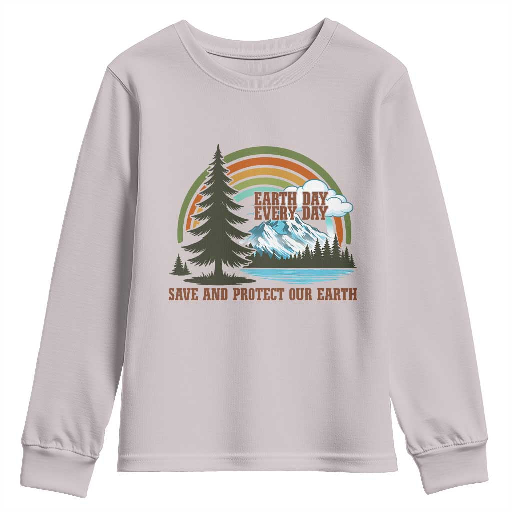 Earth Day Everyday Youth Sweatshirt Save The Planet Nature Lover Gift TS12 Ice Gray Print Your Wear