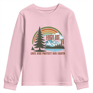 Earth Day Everyday Youth Sweatshirt Save The Planet Nature Lover Gift TS12 Light Pink Print Your Wear