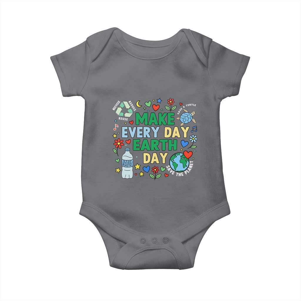 Make Every Day Earth Day Student Gift Baby Onesie Environmental Awareness TS12 Charcoal Print Your Wear