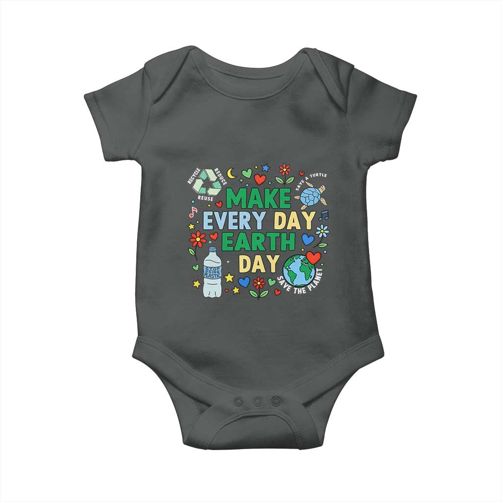 Make Every Day Earth Day Student Gift Baby Onesie Environmental Awareness TS12 Dark Heather Print Your Wear