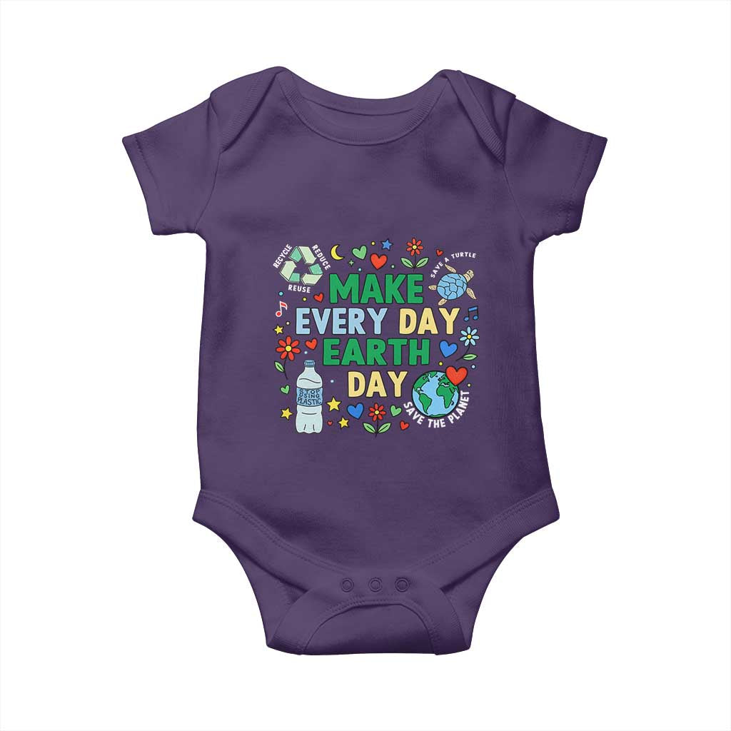 Make Every Day Earth Day Student Gift Baby Onesie Environmental Awareness TS12 Purple Print Your Wear