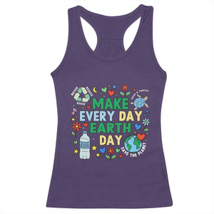 Make Every Day Earth Day Student Gift Racerback Tank Top Environmental Awareness TS12 Purple Print Your Wear