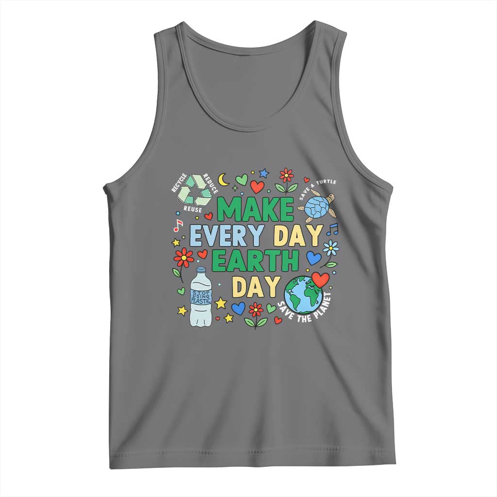 Make Every Day Earth Day Student Gift Tank Top Environmental Awareness TS12 Black Heather Print Your Wear