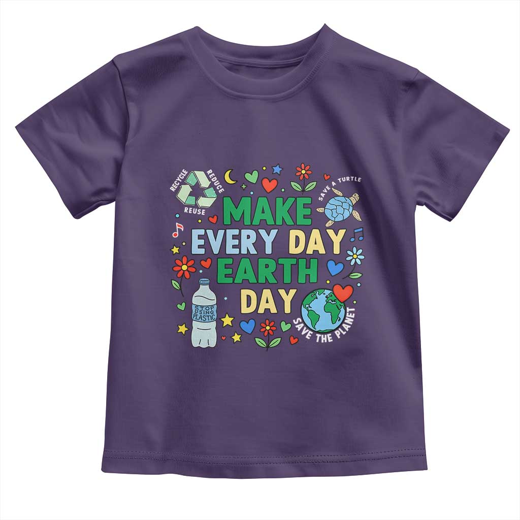 Make Every Day Earth Day Student Gift Toddler T Shirt Environmental Awareness TS12 Purple Print Your Wear