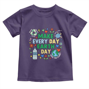 Make Every Day Earth Day Student Gift Toddler T Shirt Environmental Awareness TS12 Purple Print Your Wear