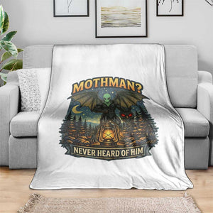 Funny Mothman Cryptid Believer Throw Blanket Never Heard Of Him TS12 Print Your Wear