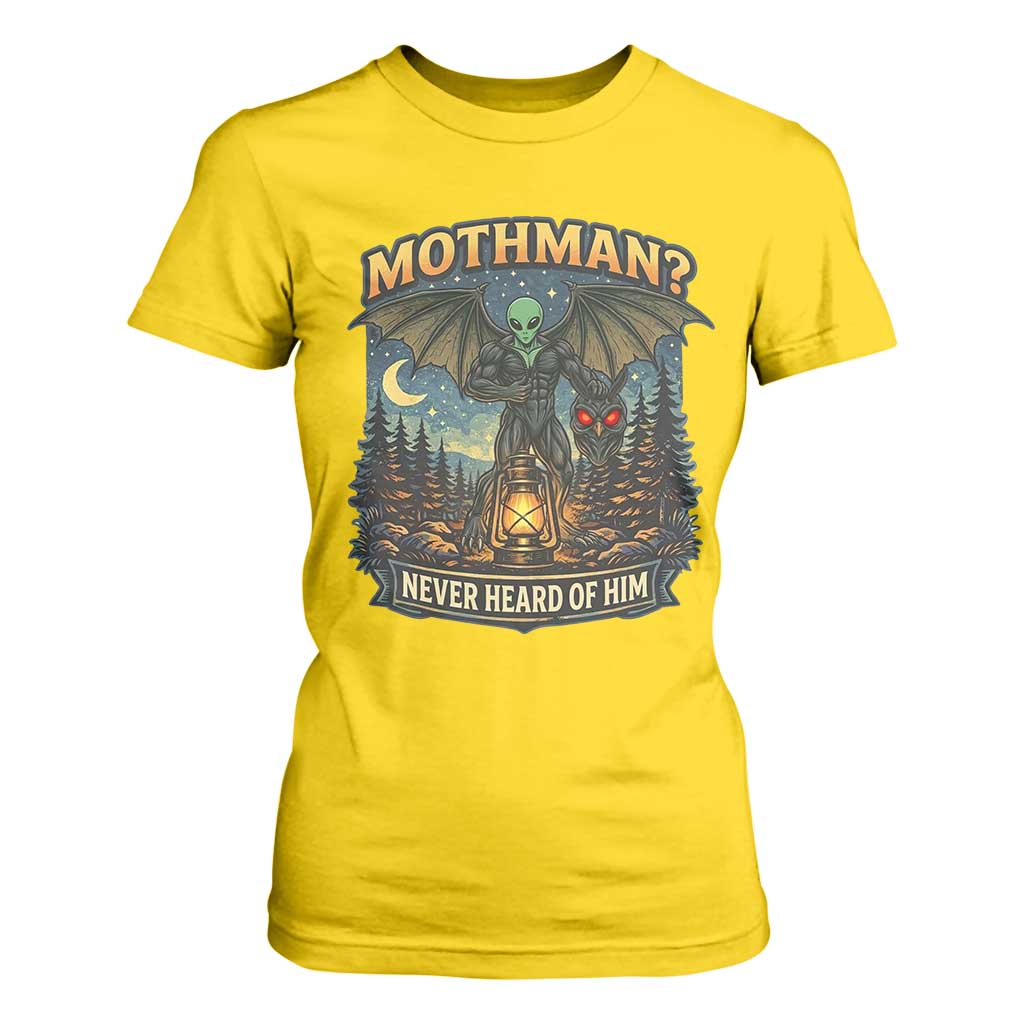 Funny Mothman Cryptid Believer T Shirt For Women Never Heard Of Him TS12 Daisy Print Your Wear
