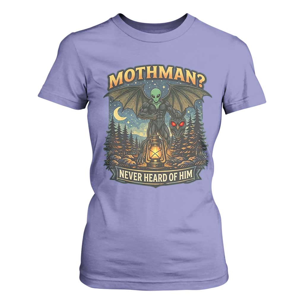 Funny Mothman Cryptid Believer T Shirt For Women Never Heard Of Him TS12 Violet Print Your Wear