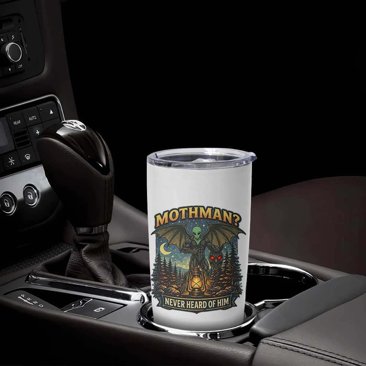 Funny Mothman Cryptid Believer Tumbler Cup Never Heard Of Him TS12 Print Your Wear
