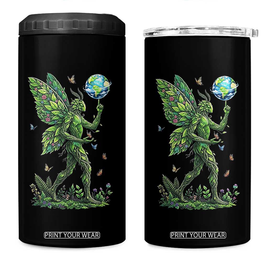 Floral Mothman With Earth 4 in 1 Can Cooler Tumbler Cottagecore Nature Lover Cryptid TS12 One Size: 16 oz Black Print Your Wear