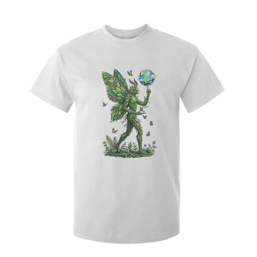 Floral Mothman With Earth T Shirt For Kid Cottagecore Nature Lover Cryptid TS12 White Print Your Wear