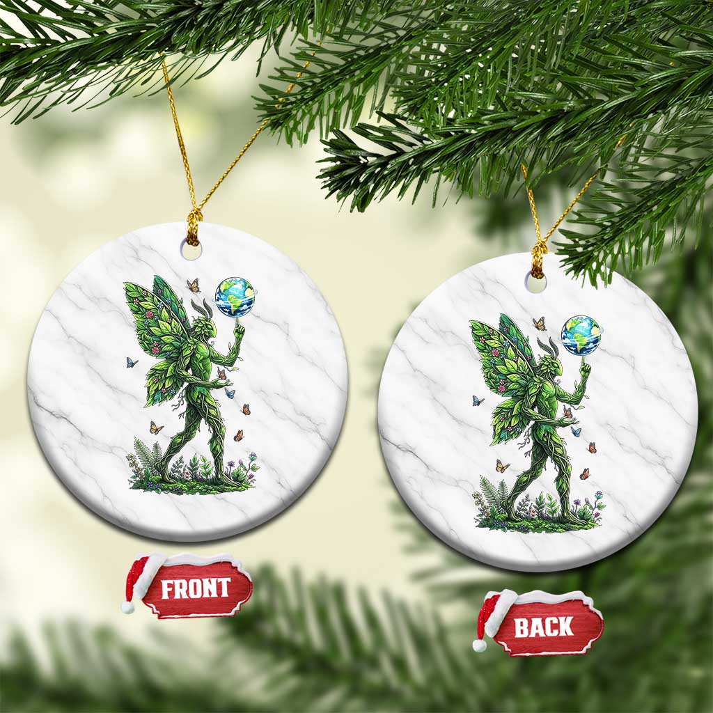 Floral Mothman With Earth Ceramic Ornament Cottagecore Nature Lover Cryptid TS12 1pc White Marble Print Your Wear