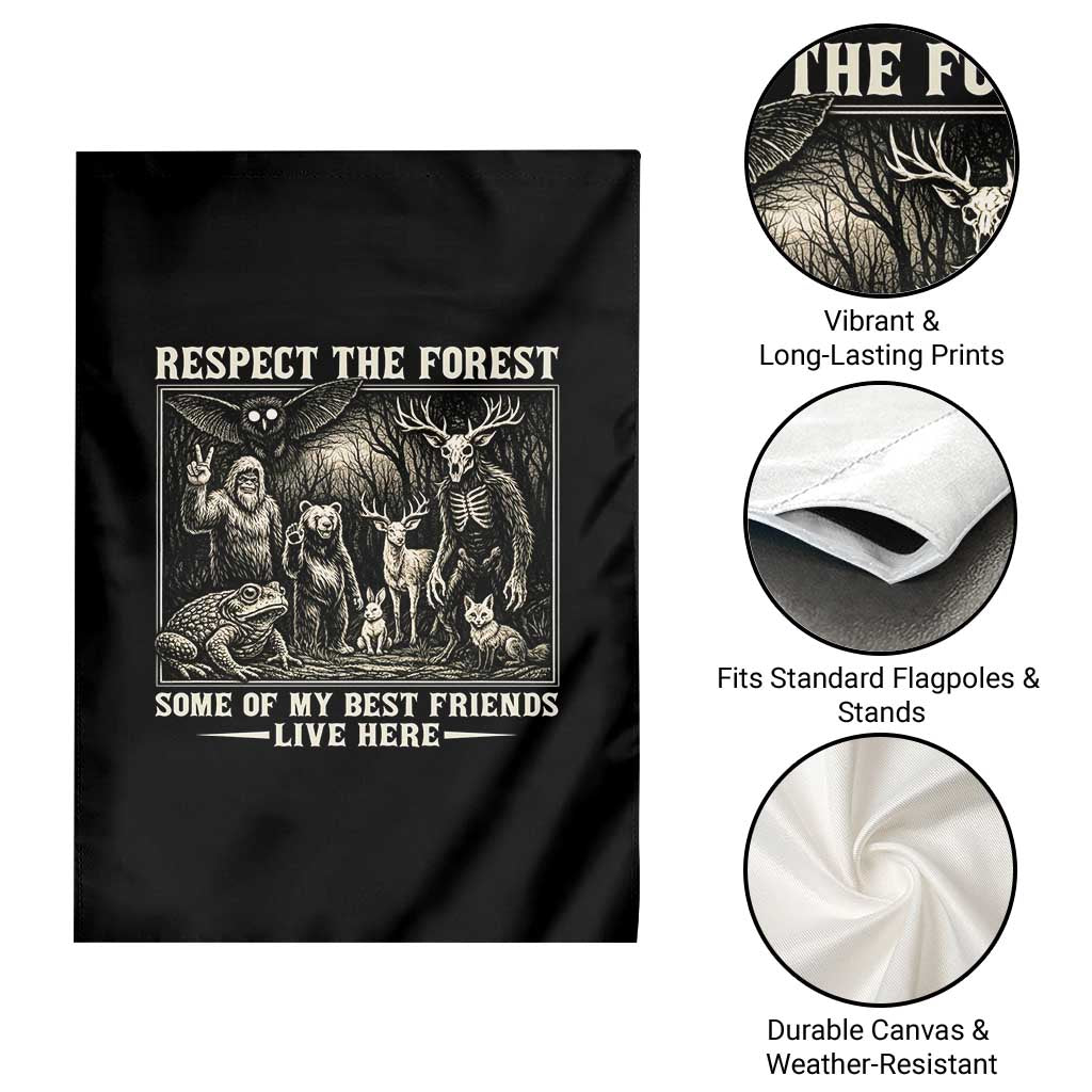 Respect The Forest My Best Friends Live Here Garden Flag Cryptid Forest Lover TS12 Print Your Wear