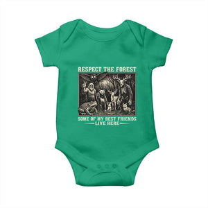 Respect The Forest My Best Friends Live Here Baby Onesie Cryptid Forest Lover TS12 Irish Green Print Your Wear