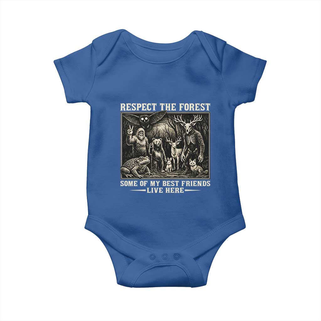 Respect The Forest My Best Friends Live Here Baby Onesie Cryptid Forest Lover TS12 Royal Blue Print Your Wear
