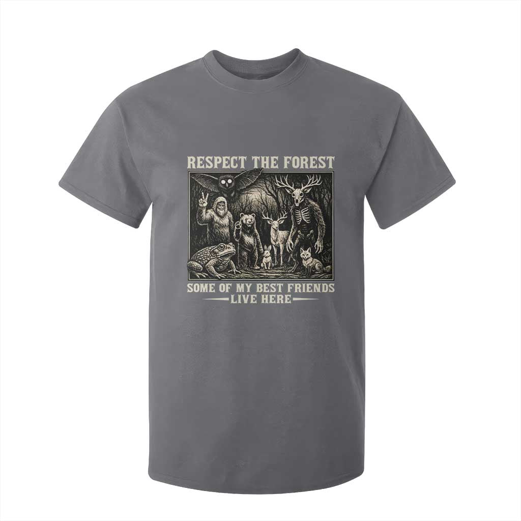 Respect The Forest My Best Friends Live Here T Shirt For Kid Cryptid Forest Lover TS12 Charcoal Print Your Wear