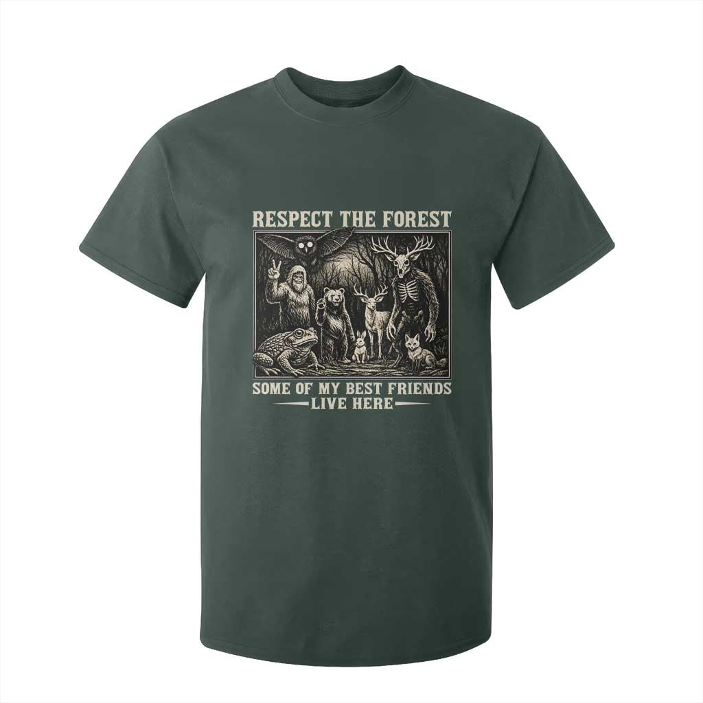 Respect The Forest My Best Friends Live Here T Shirt For Kid Cryptid Forest Lover TS12 Dark Forest Green Print Your Wear
