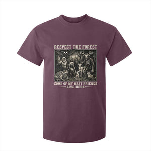 Respect The Forest My Best Friends Live Here T Shirt For Kid Cryptid Forest Lover TS12 Maroon Print Your Wear