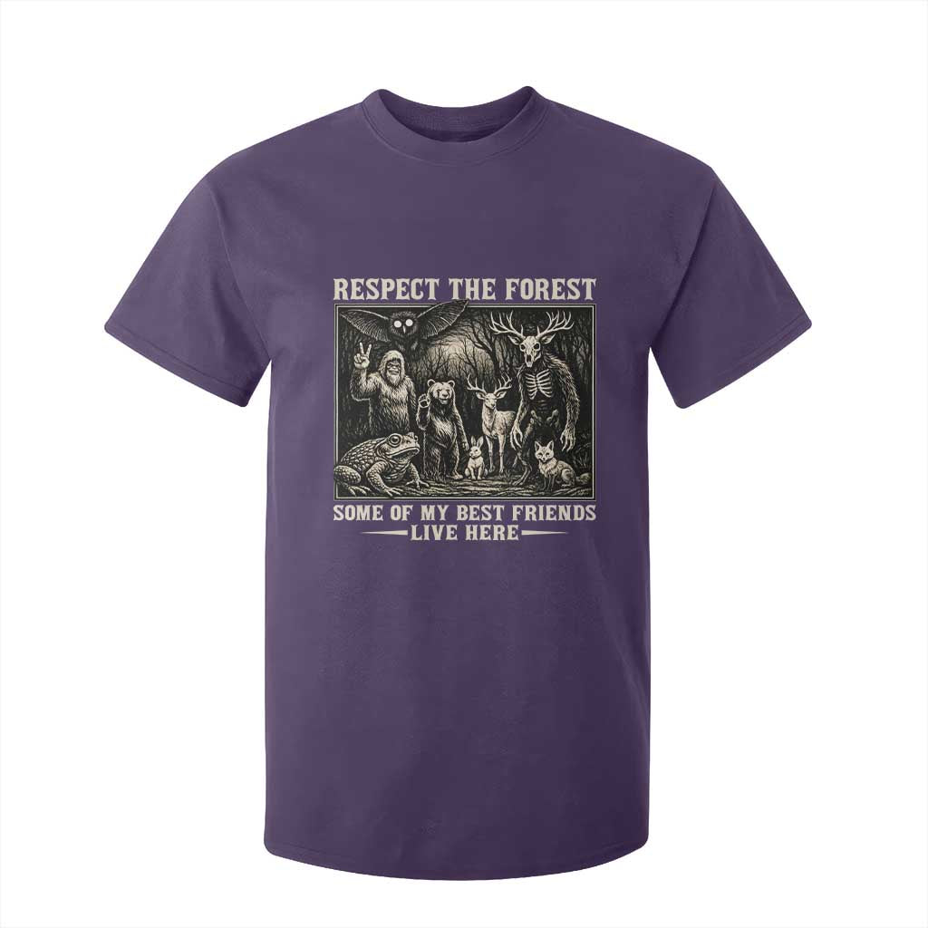 Respect The Forest My Best Friends Live Here T Shirt For Kid Cryptid Forest Lover TS12 Purple Print Your Wear