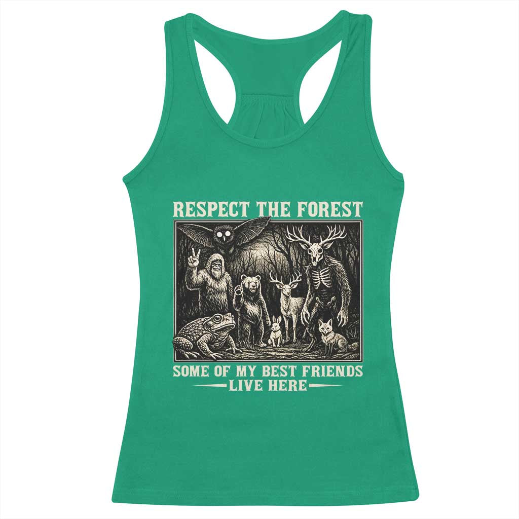 Respect The Forest My Best Friends Live Here Racerback Tank Top Cryptid Forest Lover TS12 Irish Green Print Your Wear