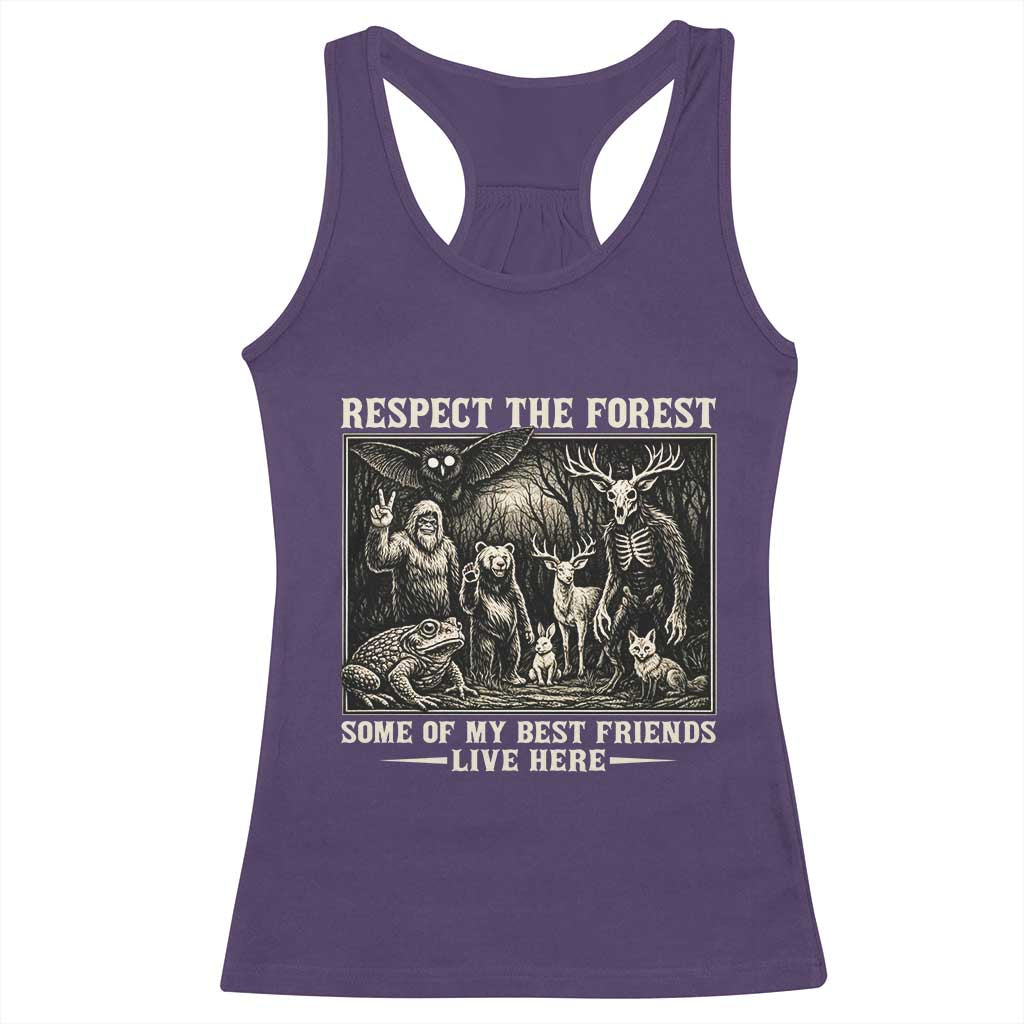 Respect The Forest My Best Friends Live Here Racerback Tank Top Cryptid Forest Lover TS12 Purple Print Your Wear