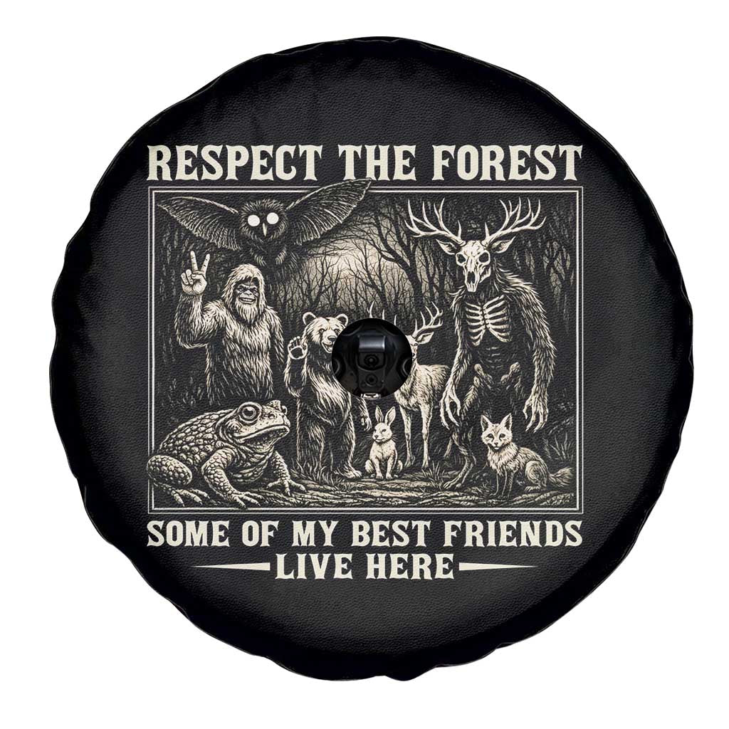 Respect The Forest My Best Friends Live Here Spare Tire Cover Cryptid Forest Lover TS12 Print Your Wear