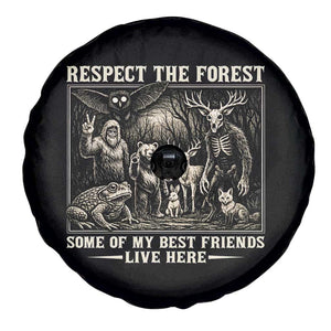 Respect The Forest My Best Friends Live Here Spare Tire Cover Cryptid Forest Lover TS12 Print Your Wear