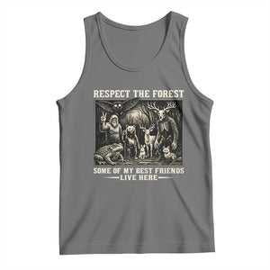 Respect The Forest My Best Friends Live Here Tank Top Cryptid Forest Lover TS12 Black Heather Print Your Wear