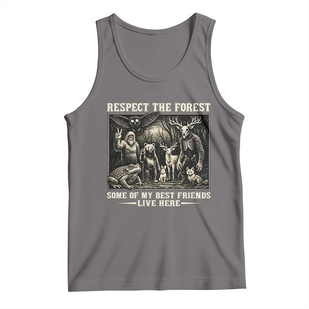 Respect The Forest My Best Friends Live Here Tank Top Cryptid Forest Lover TS12 Deep Heather Print Your Wear