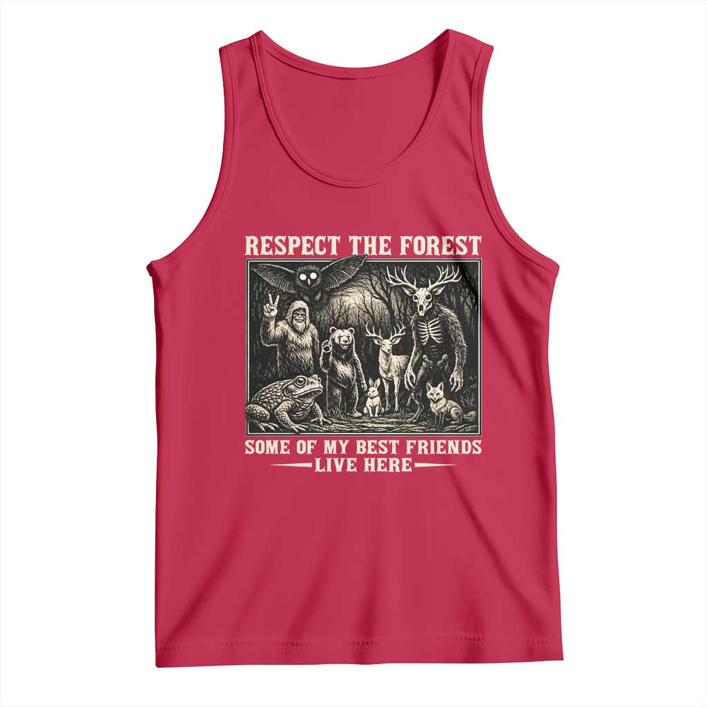 Respect The Forest My Best Friends Live Here Tank Top Cryptid Forest Lover TS12 Red Print Your Wear