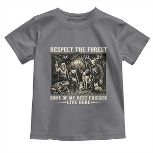 Respect The Forest My Best Friends Live Here Toddler T Shirt Cryptid Forest Lover TS12 Charcoal Print Your Wear